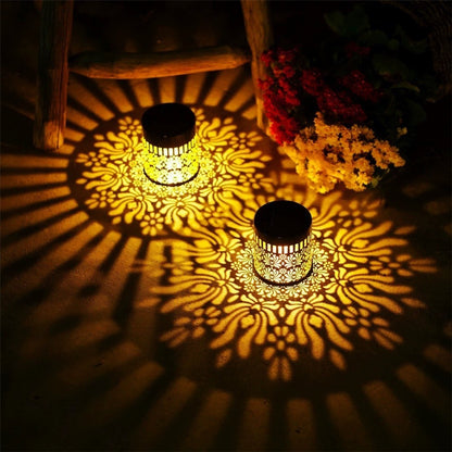 Solar Outdoor Wall Light Waterproof Mandala Pattern Motion Sensor Garden Lamp