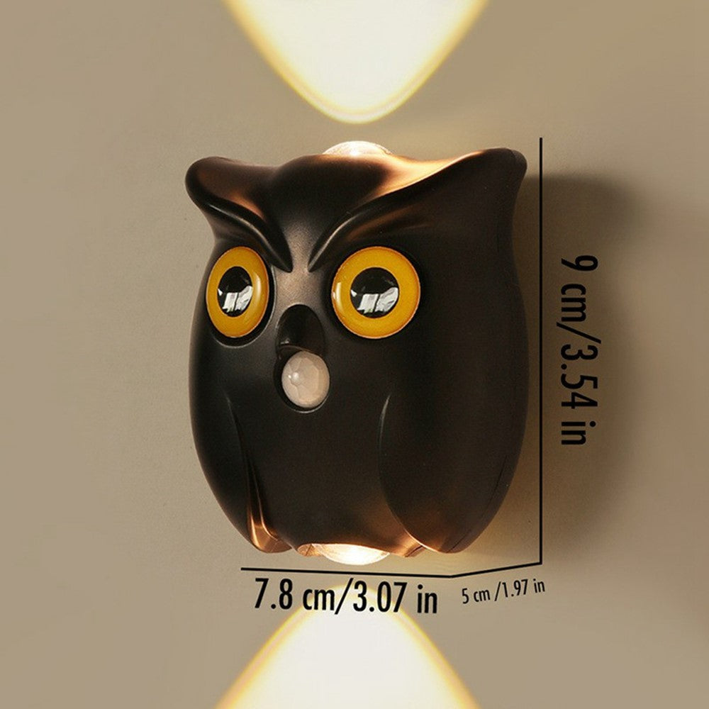 Owl Motion Sensor Night Light Magnetic Rechargeable Wall Light for Hallway Corridor