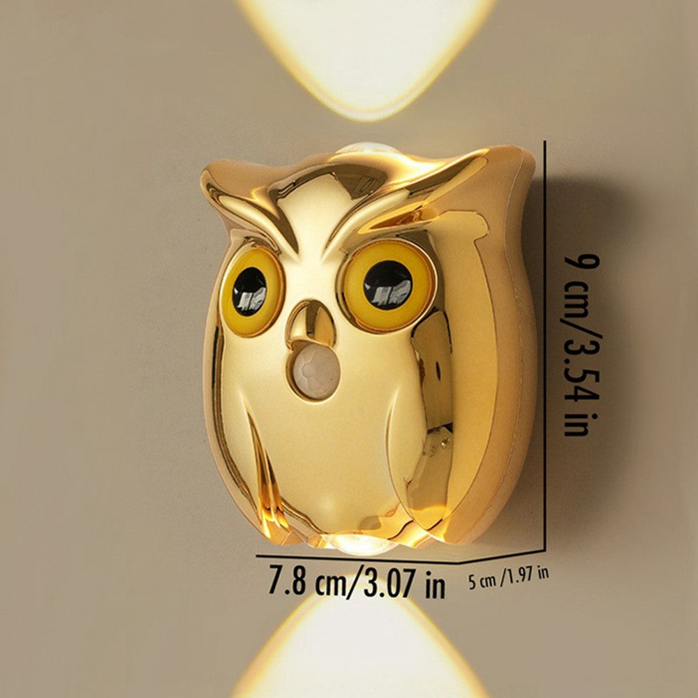 Owl Motion Sensor Night Light Magnetic Rechargeable Wall Light for Hallway Corridor