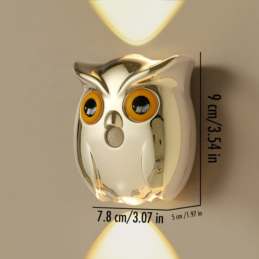 Owl Motion Sensor Night Light Magnetic Rechargeable Wall Light for Hallway Corridor