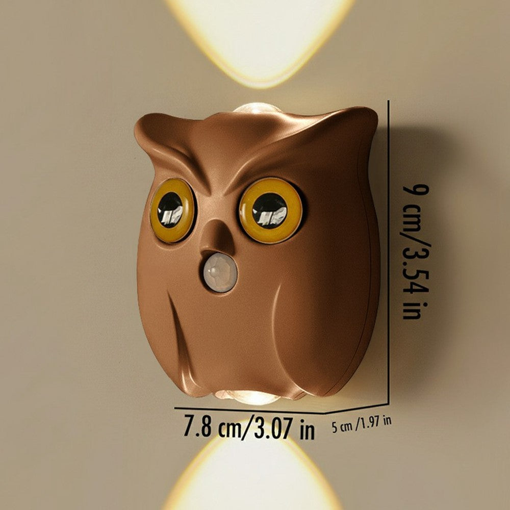 Owl Motion Sensor Night Light Magnetic Rechargeable Wall Light for Hallway Corridor