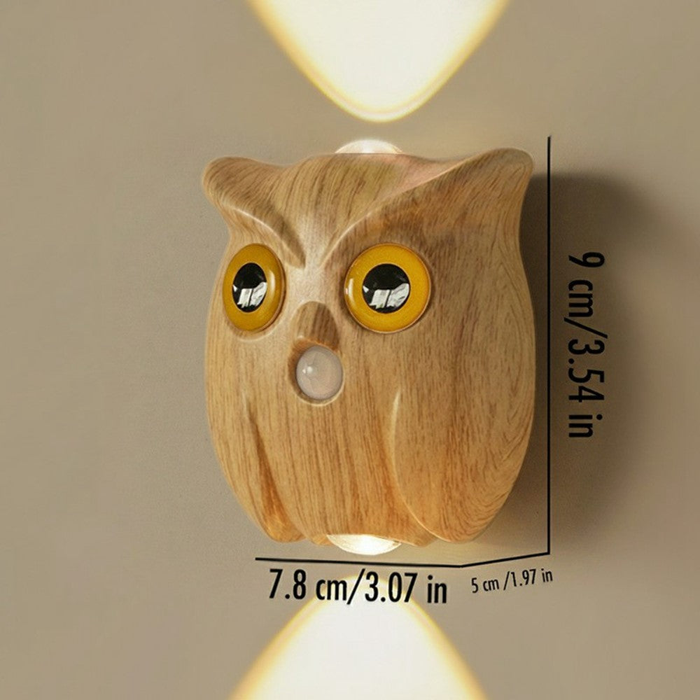 Owl Motion Sensor Night Light Magnetic Rechargeable Wall Light for Hallway Corridor