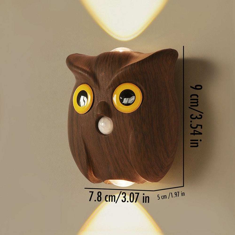 Owl Motion Sensor Night Light Magnetic Rechargeable Wall Light for Hallway Corridor