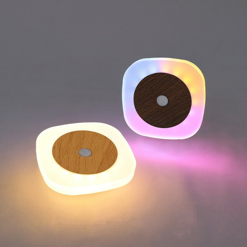 Square Night Light Motion Sensor Magnetic Base 3 Color Adjustable Ambient Wall Light