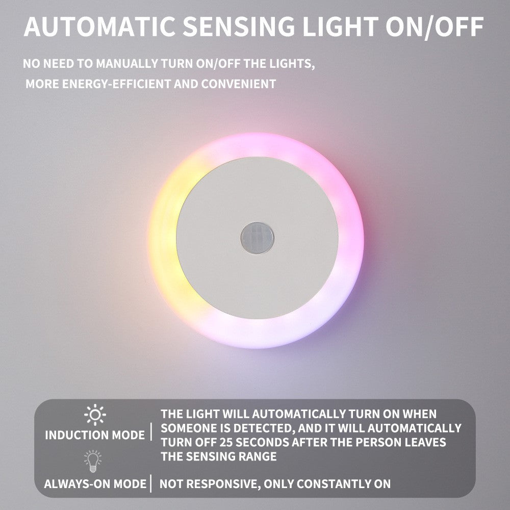 Round Wall Light Rechargeable Motion Sensor 3-Color Dimming LED Night Light with Magnetic Base