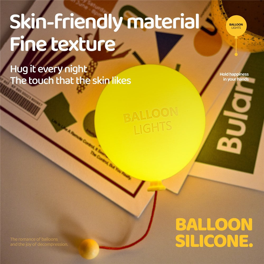 A072 Balloon Silicone Night Light Pull String Table Lamp 3 Brightness Levels Touch Control for Bedroom