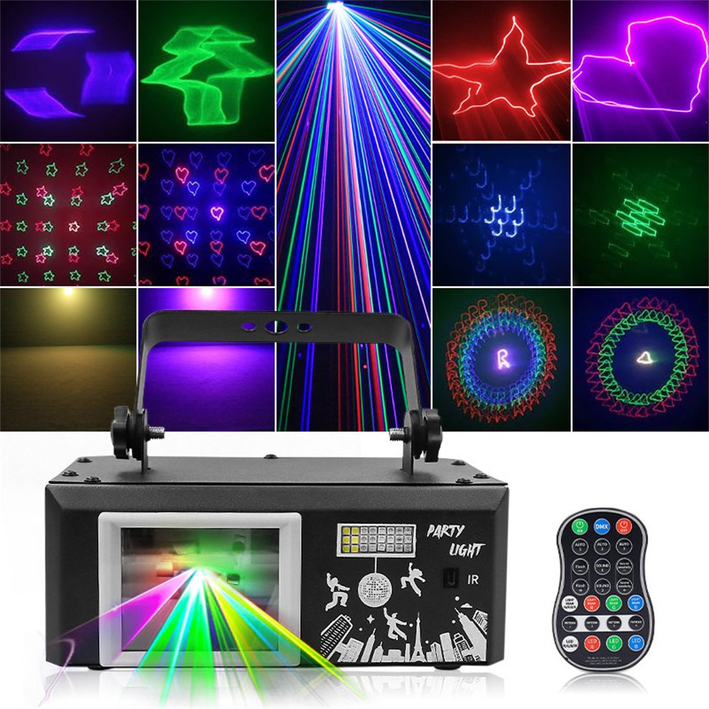 5 In 1 RGB Laser Projection Light 1000+ Patterns Atmosphere Lamp with Remote Control for DJ KTV Bar