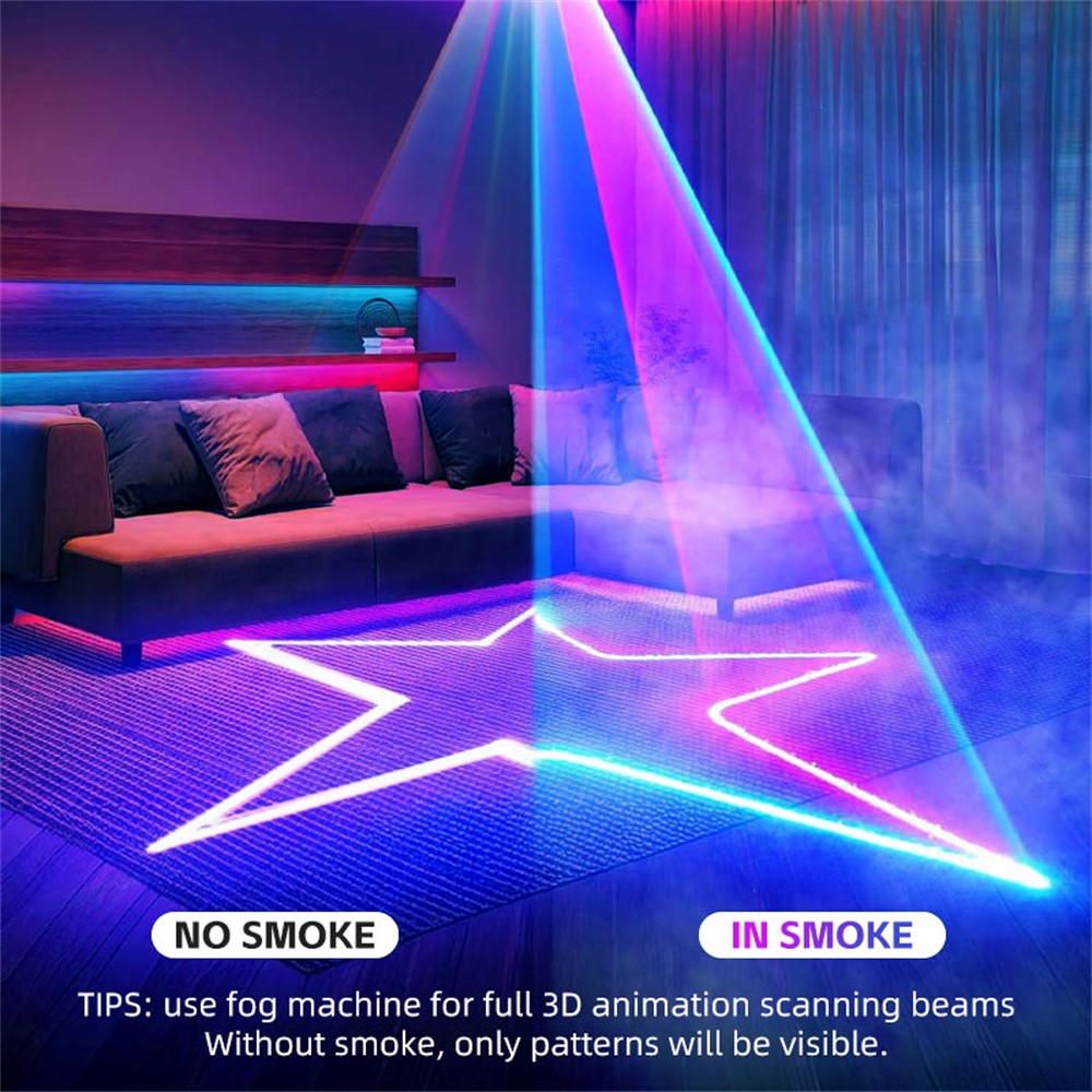 5 In 1 RGB Laser Projection Light 1000+ Patterns Atmosphere Lamp with Remote Control for DJ KTV Bar