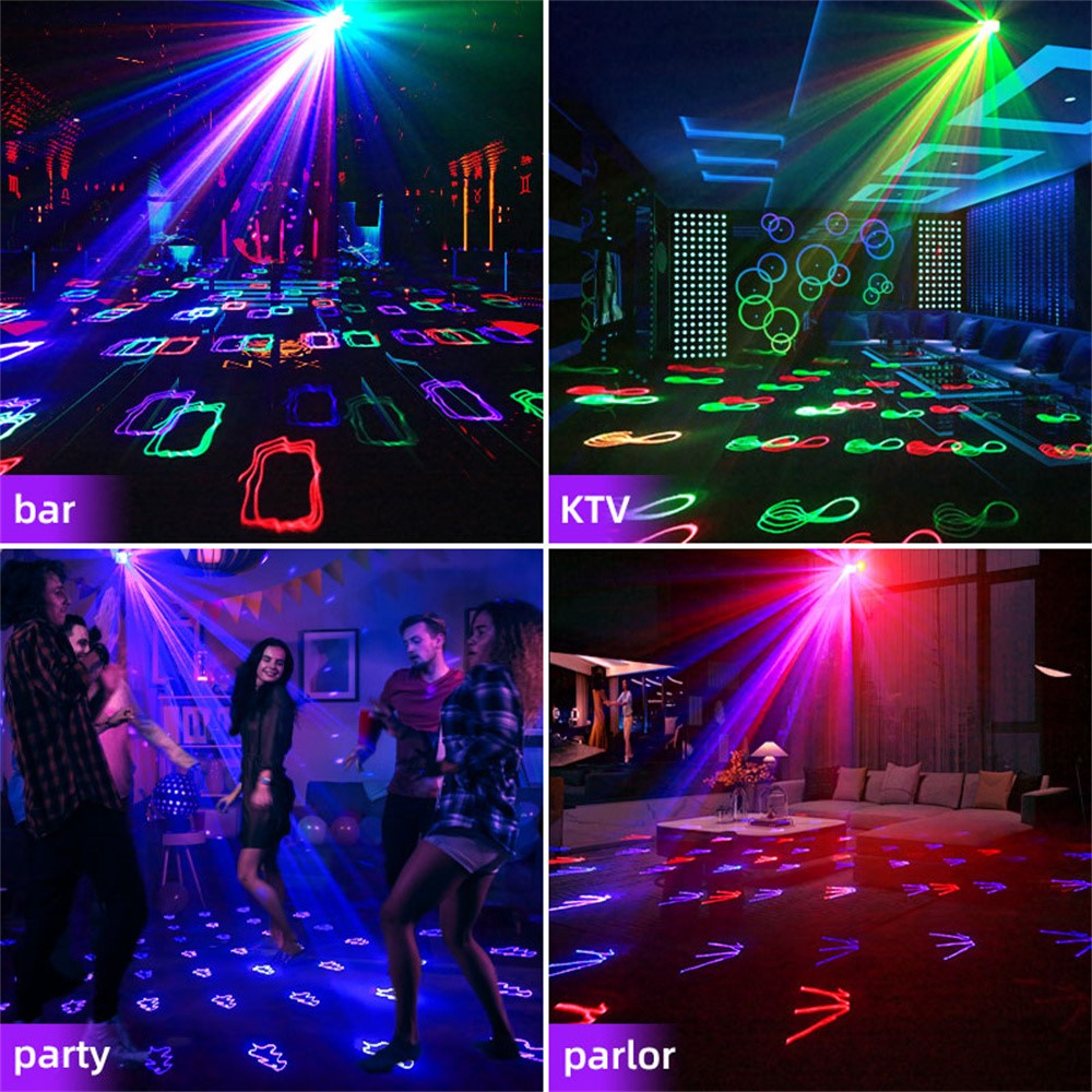 5 In 1 RGB Laser Projection Light 1000+ Patterns Atmosphere Lamp with Remote Control for DJ KTV Bar