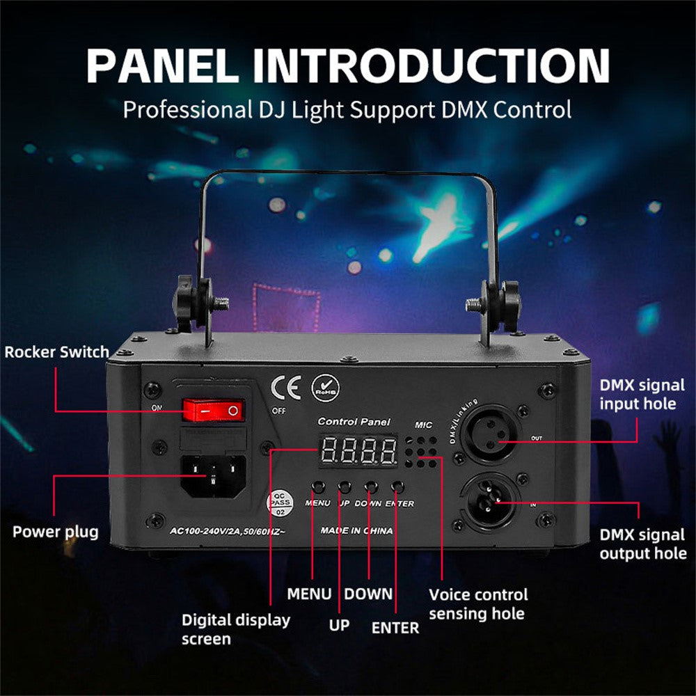 5 In 1 RGB Laser Projection Light 1000+ Patterns Atmosphere Lamp with Remote Control for DJ KTV Bar