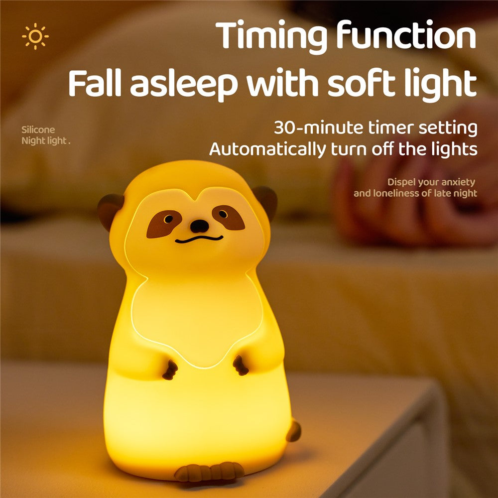 A075 Meerkat Silicone Night Light Touch Dimming 3-Mode Warm Light for Baby Feeding Bedroom