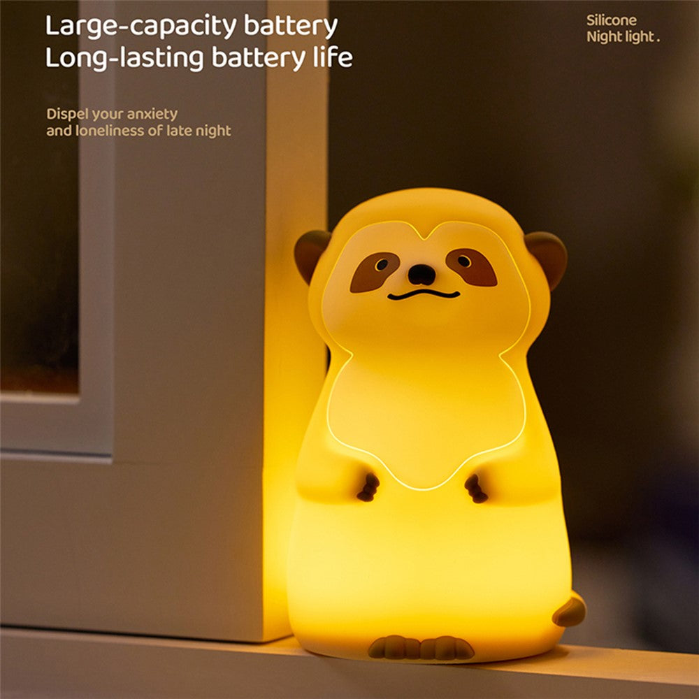 A075 Meerkat Silicone Night Light Touch Dimming 3-Mode Warm Light for Baby Feeding Bedroom