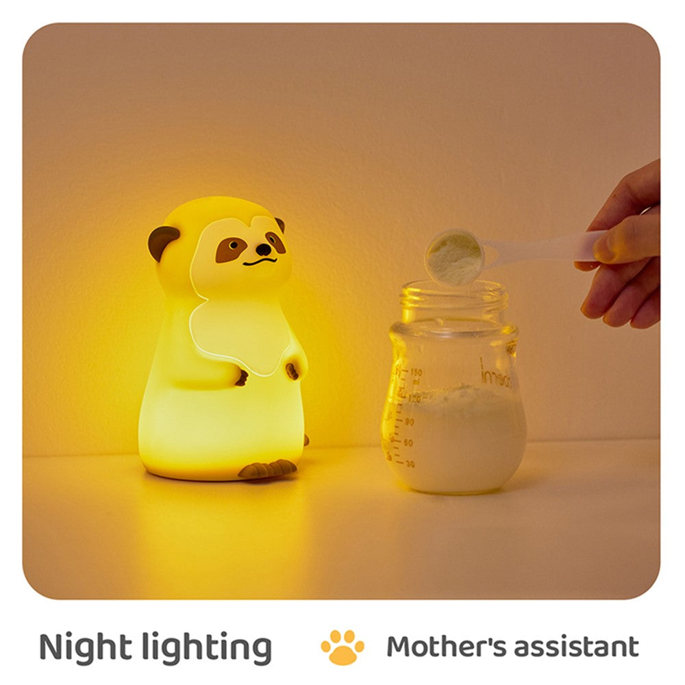 A075 Meerkat Silicone Night Light Touch Dimming 3-Mode Warm Light for Baby Feeding Bedroom