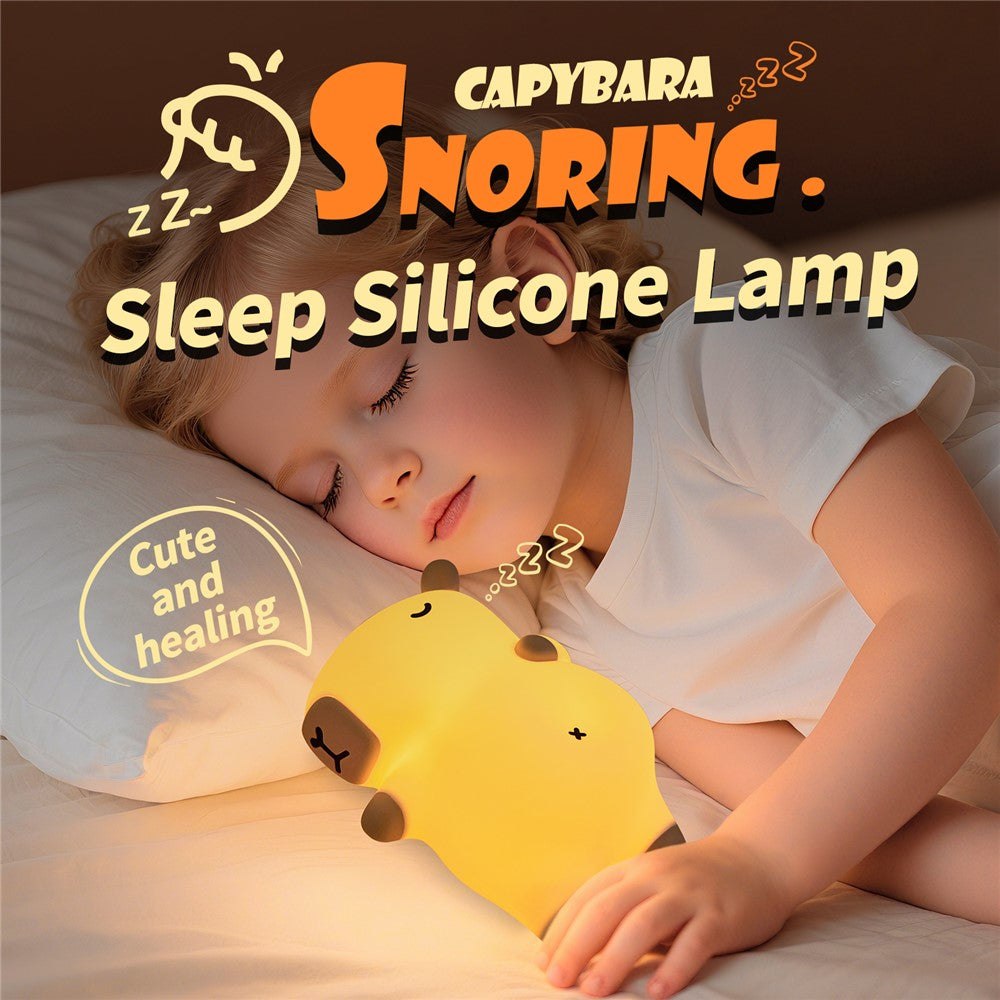 A073 Capybara Snoring Sleep Silicone Night Light 3 Brightness Levels Timing for Bedroom