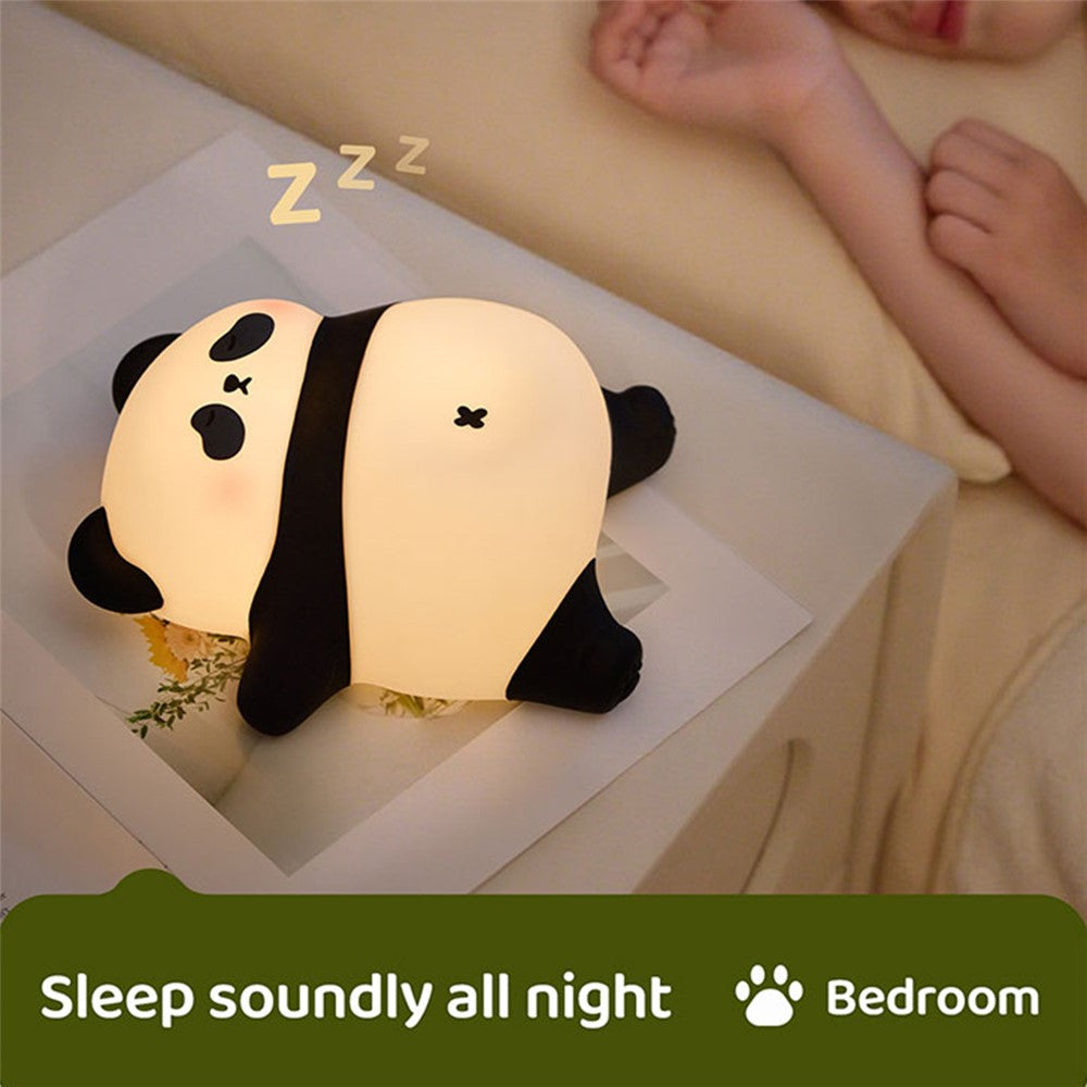 A071 Panda Silicone Night Light Snoring Sound Sleep Lamp Soft Touch Light for Bedroom