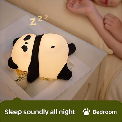 A071 Panda Silicone Night Light Snoring Sound Sleep Lamp Soft Touch Light for Bedroom