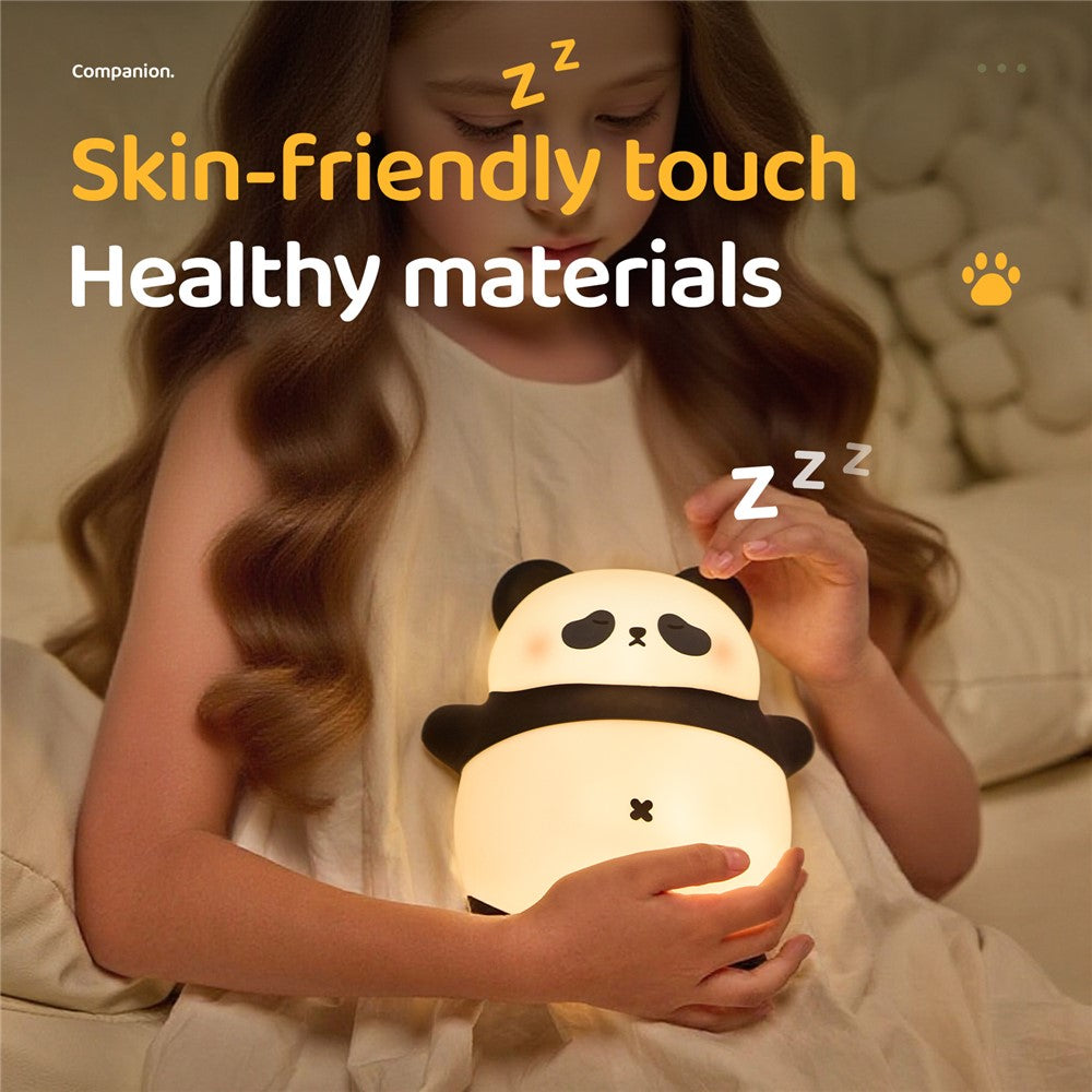 A071 Panda Silicone Night Light Snoring Sound Sleep Lamp Soft Touch Light for Bedroom