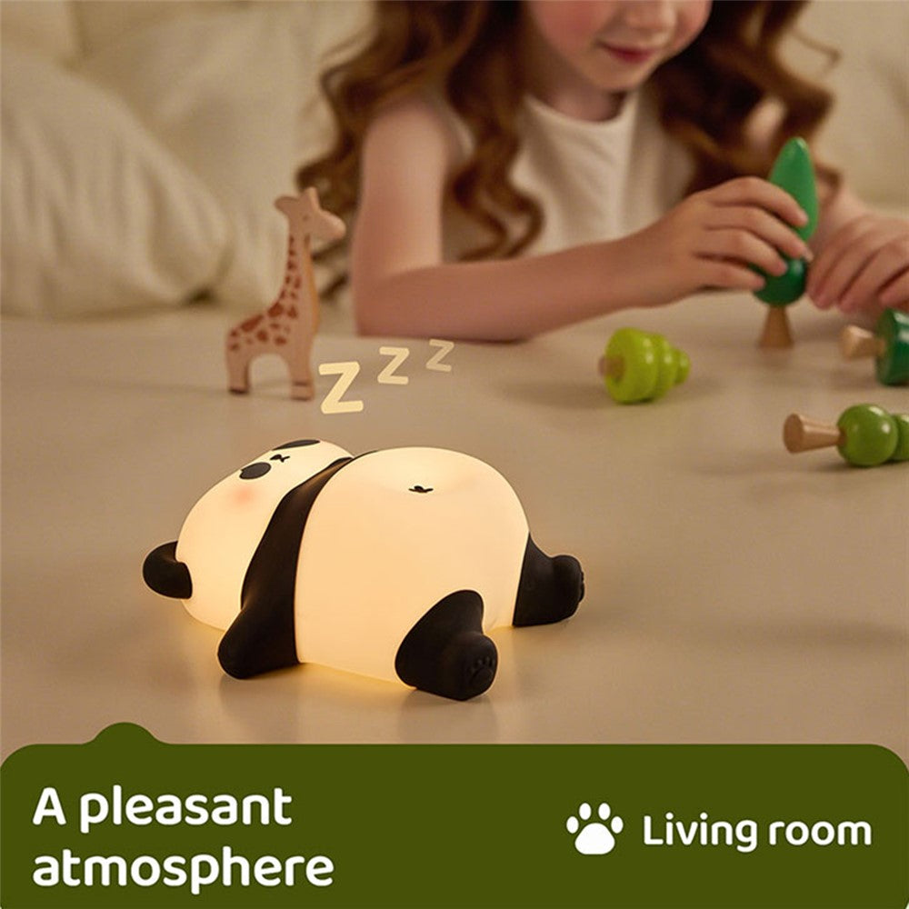A071 Panda Silicone Night Light Snoring Sound Sleep Lamp Soft Touch Light for Bedroom