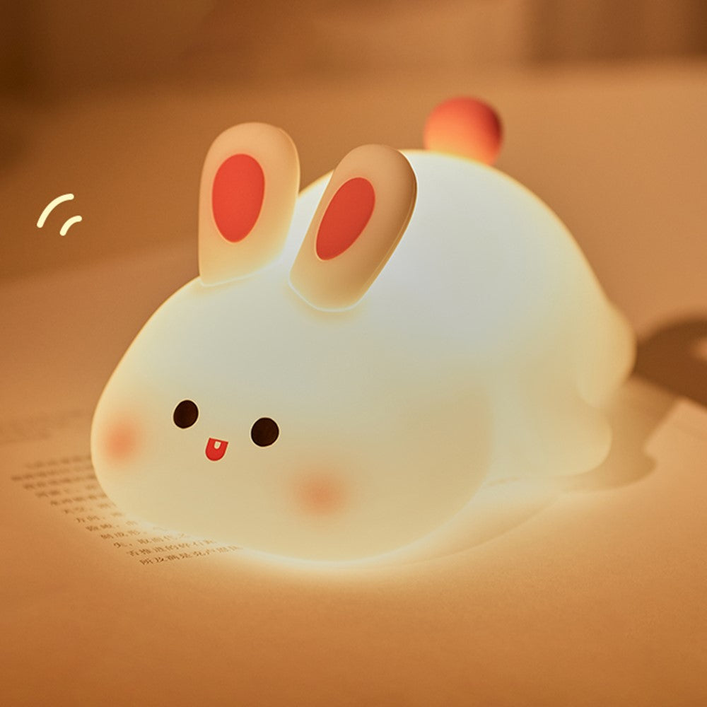 K-1153 Cute Rabbit Mini Night Light Children Bedside Sleeping Light Silicone Lamp