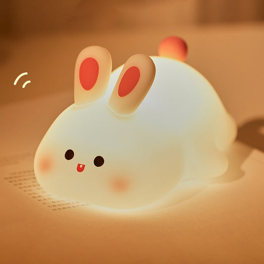 K-1153 Cute Rabbit Mini Night Light Children Bedside Sleeping Light Silicone Lamp