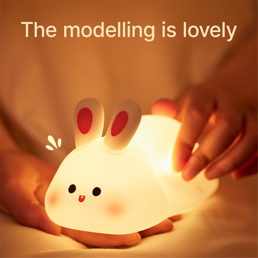 K-1153 Cute Rabbit Mini Night Light Children Bedside Sleeping Light Silicone Lamp