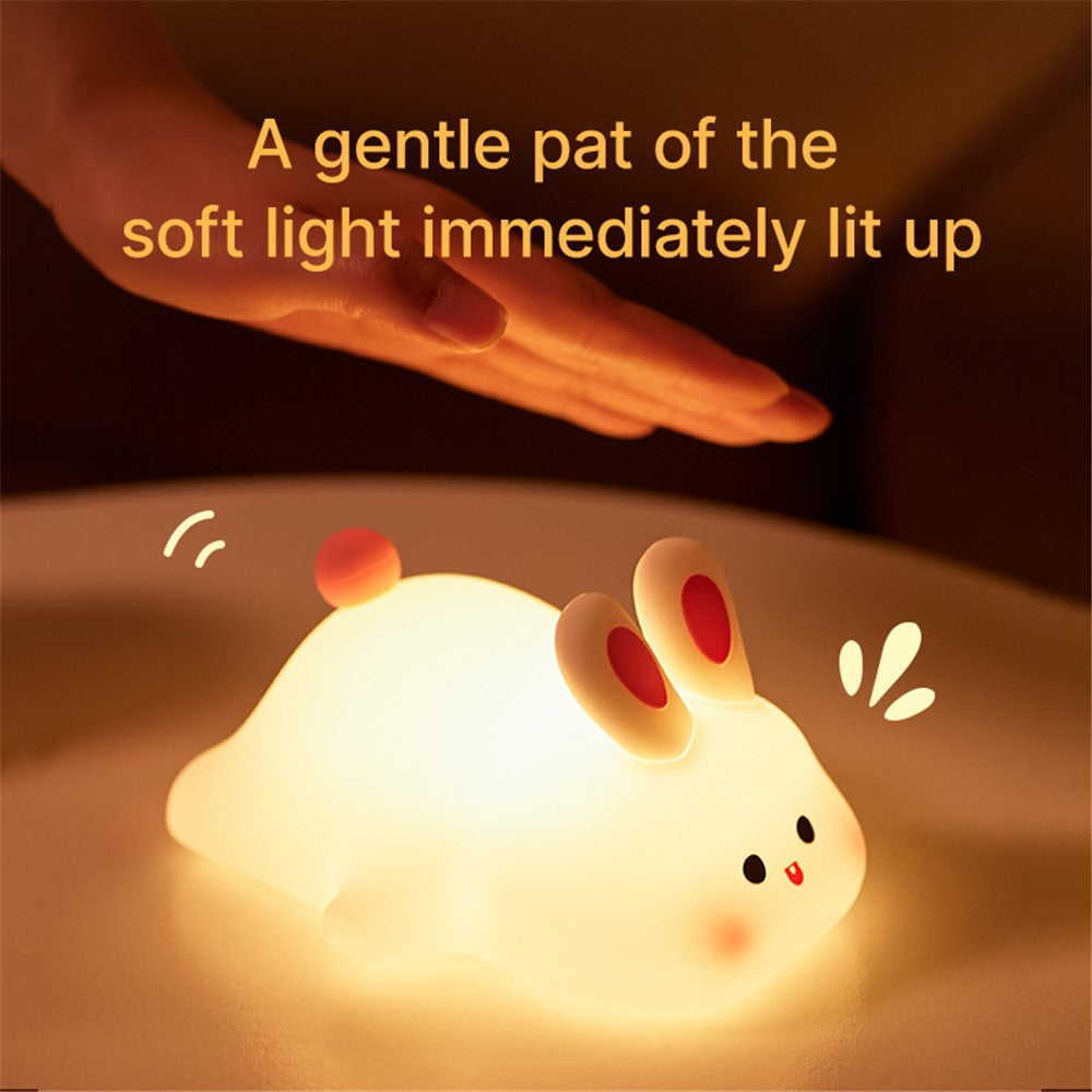 K-1153 Cute Rabbit Mini Night Light Children Bedside Sleeping Light Silicone Lamp