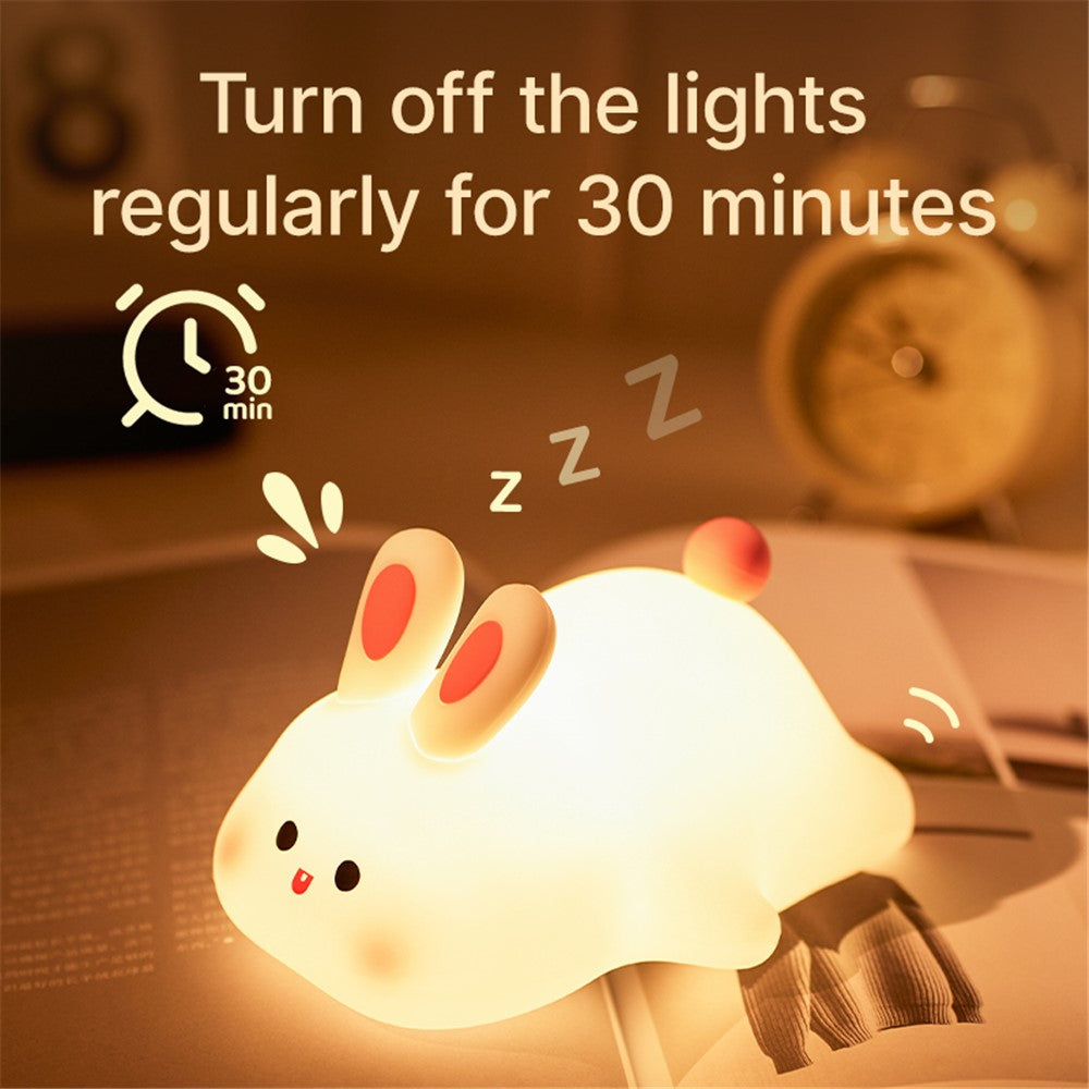 K-1153 Cute Rabbit Mini Night Light Children Bedside Sleeping Light Silicone Lamp