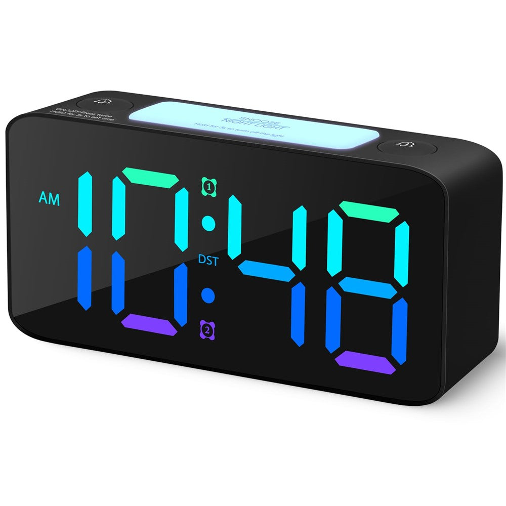 Adjustable Volume Alarm Clock Student Adult Digital Clock with 7 Color Night Light
