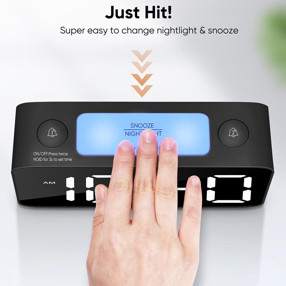 Adjustable Volume Alarm Clock Student Adult Digital Clock with 7 Color Night Light