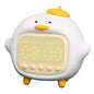 C15 Hugging Duck LED Display Alarm Clock Stepless Dimmable Soft Silicone Night Light