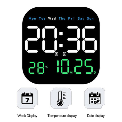 10.55 inch Digital Large Display Clock Electronic Clock with Date / Month / Temperature LED Display for Desk / Wall