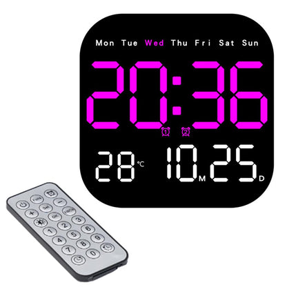 10.55 inch Digital Large Display Clock Electronic Clock with Date / Month / Temperature LED Display for Desk / Wall
