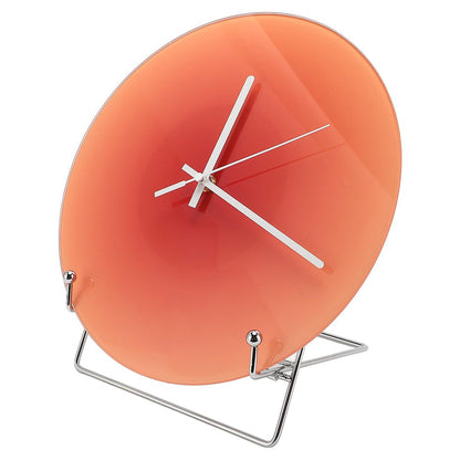 12 inch Sunset Wall Clock with Bracket Silent Non-Ticking Gradient Glass Clocks for Home (No Battery)