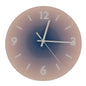 12 inch Sunset Wall Clock Battery Operated Gradient Glass Silent Clocks for Home (No Battery)