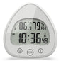 Silent Digital Alarm Clock with Suction Cup Waterproof Countdown Timer Temperature Humidity Sensor