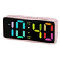 YF2024 Dual Alarm 15 RGB Colors LED Mirror Surface Clock Mini Student Desktop Digital Clock