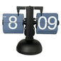 Automatic Flip Clock Retro Simple Home Living Room Table Clock Single Foot Stainless Steel Quartz Movement Flip Clock