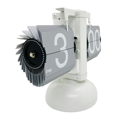 Automatic Flip Clock Retro Simple Home Living Room Table Clock European Single Foot Balance Mechanical Page Turner