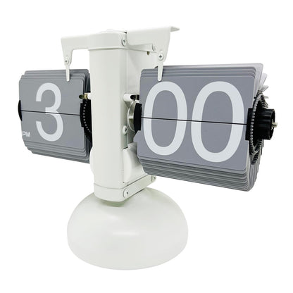 Automatic Flip Clock Retro Simple Home Living Room Table Clock European Single Foot Balance Mechanical Page Turner