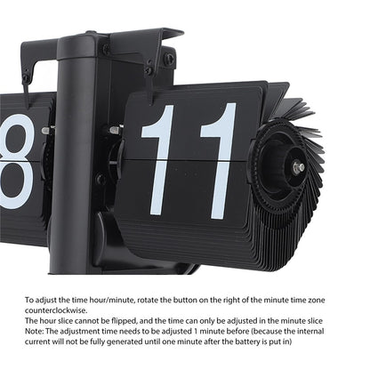 Retro Automatic Flipping Clock Balance Mechanical Flip Over Quartz Table Clock for Living Room