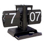 Vintage Auto Flip Clock with Drawer Mechanical Balance Flip Desk Clock for Living Room