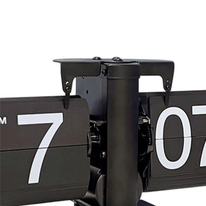 Vintage Auto Flip Clock with Drawer Mechanical Balance Flip Desk Clock for Living Room