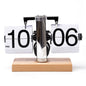 Retro Klappuhr Flip Clock Holz Buchenholz Tischuhr Vintage Automatisch Design