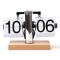 Retro Klappuhr Flip Clock Holz Buchenholz Tischuhr Vintage Automatisch Design
