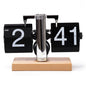Retro Klappuhr Flip Clock Holz Buchenholz Tischuhr Vintage Automatisch Design