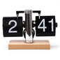 Retro Klappuhr Flip Clock Holz Buchenholz Tischuhr Vintage Automatisch Design