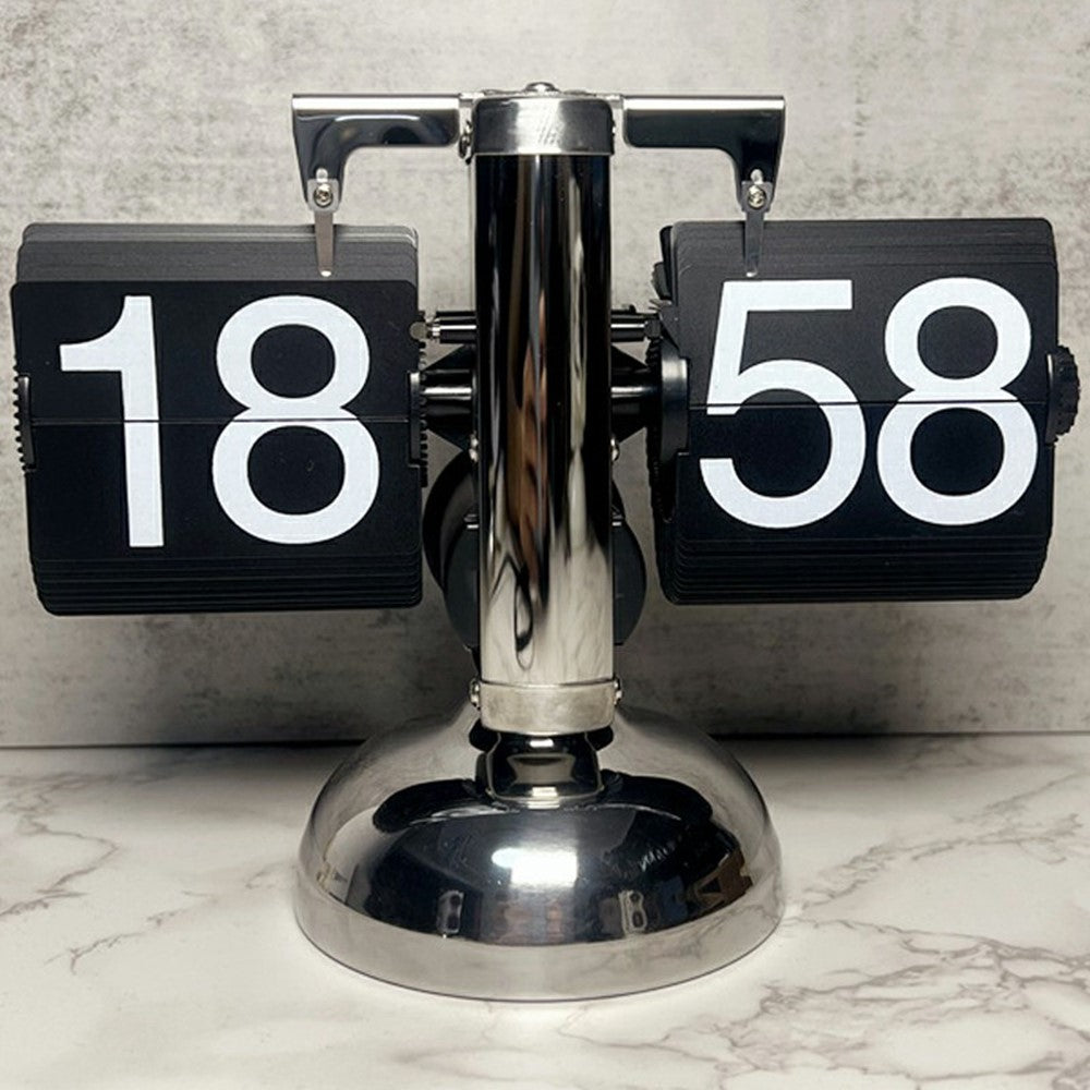 Retro Flip Tischuhr – Mechanische Klappzahlen Uhr im Vintage Design