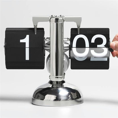 Retro Flip Tischuhr – Mechanische Klappzahlen Uhr im Vintage Design