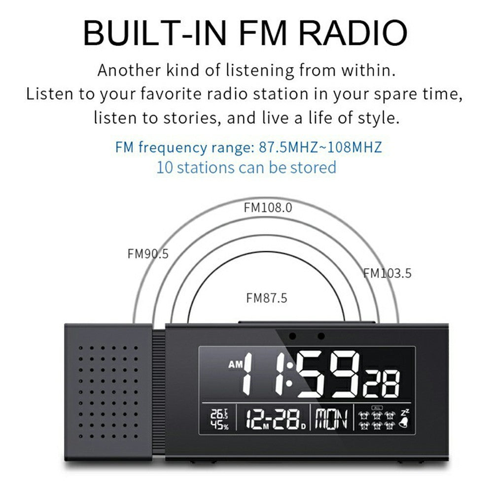 TS-P30 Creative Radio Alarm Clock with Color Alert Digital Display Sound Light IR Motion Sensor 7 Color Night Light