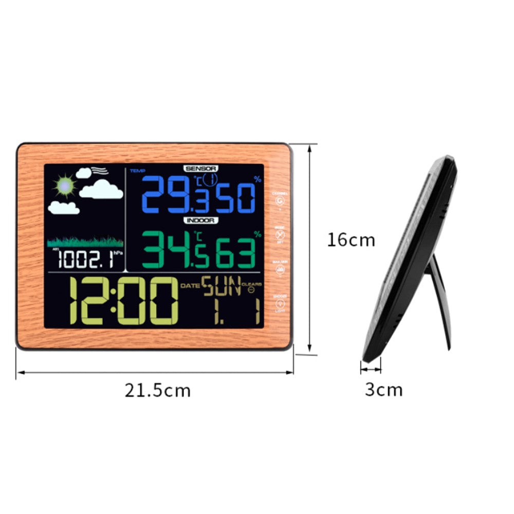 TS-8210 Color Screen Wireless Weather Clock Indoor Outdoor Thermometer Hygrometer Wall Clock